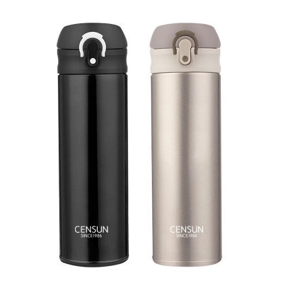 先行 500ml真空304不锈钢保温杯轻量杯一键开启弹盖杯男女商务水杯保温水壶