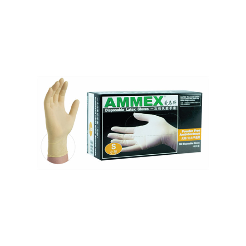 爱马斯 Ammex TLFC48100 一次性乳胶手套(无粉)(特大号)