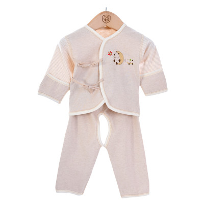 亿婴儿 婴儿衣服新生儿内衣彩棉偏襟初生宝宝和服套装两件套装3012