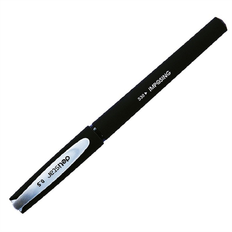 [精选]得力(deli)S30中性笔0.5mm磨砂笔杆水笔签字笔 黑色 12支/盒(两盒价格) 黑色