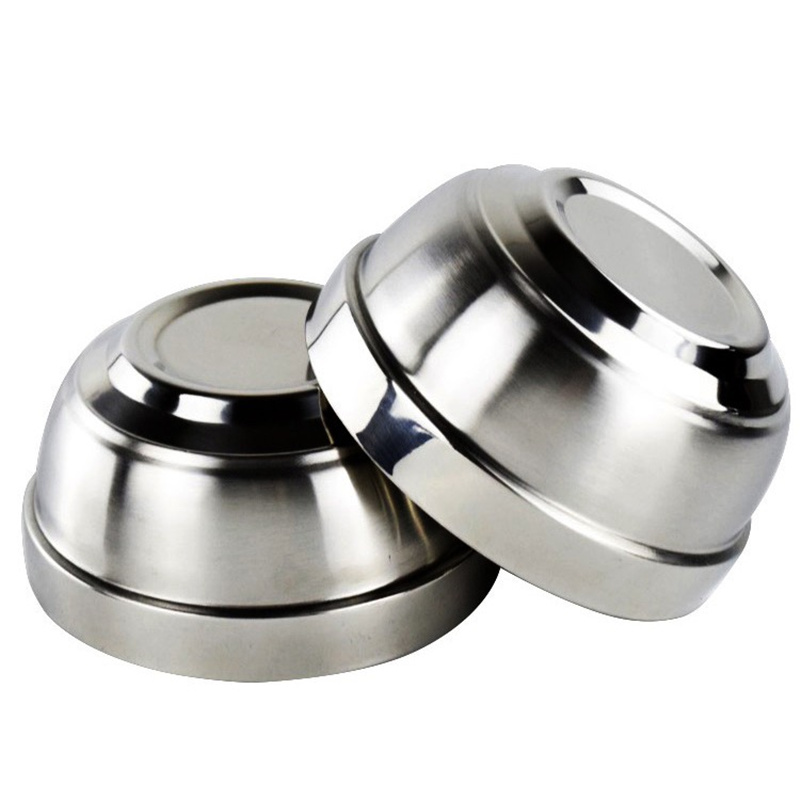 三清 304不锈钢碗双层隔热防烫儿童碗成人碗加厚14cm