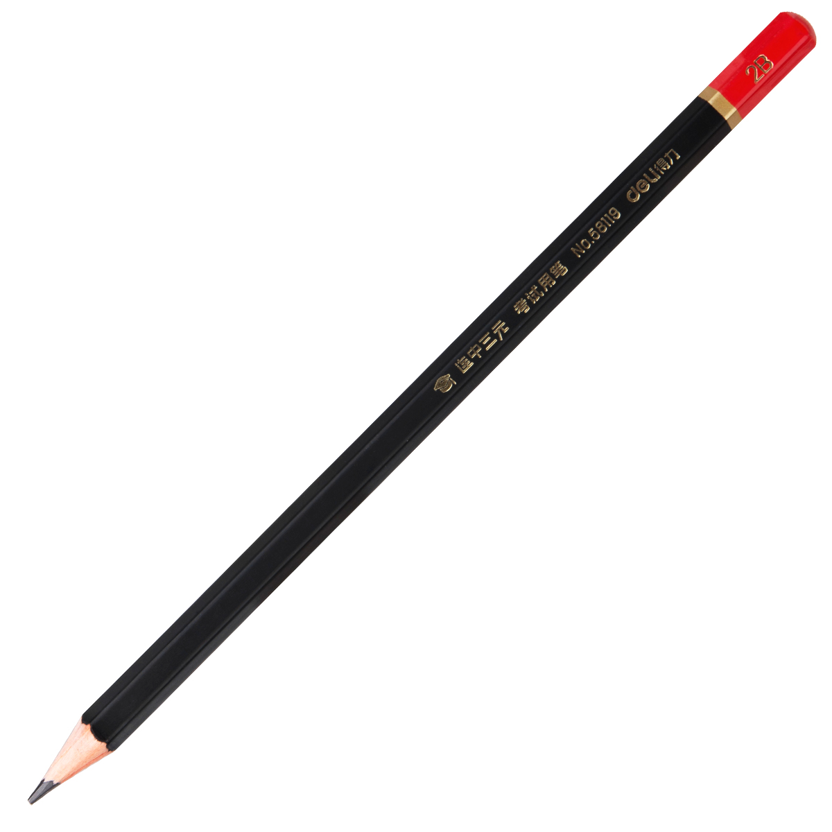 得力58119-2B考试铅笔(红)(12支/盒)(单位:盒)