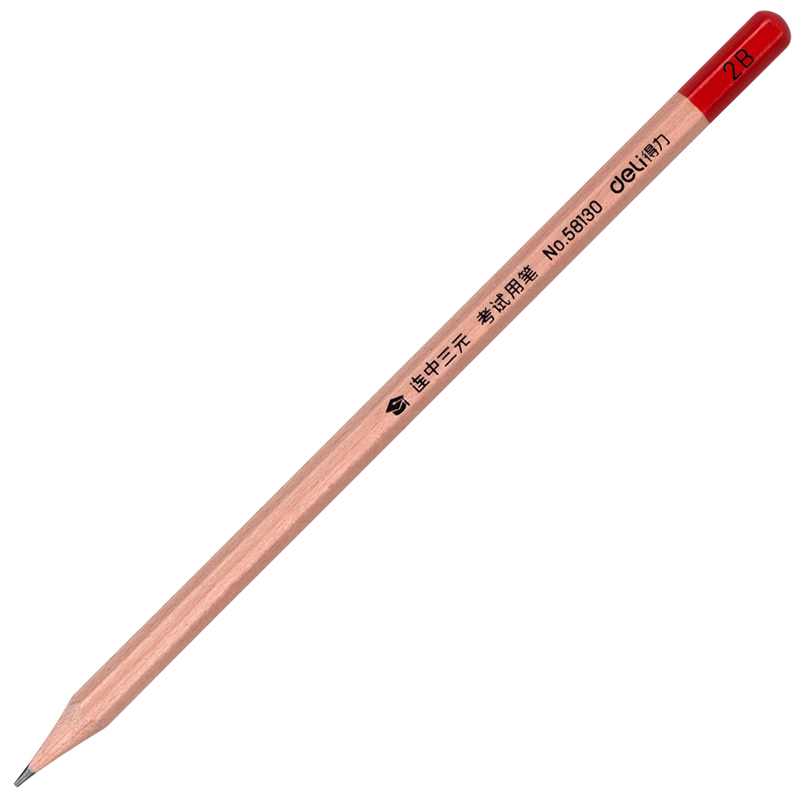 得力58130-2B原木考试铅笔(多色)(12支/盒)(单位:盒)