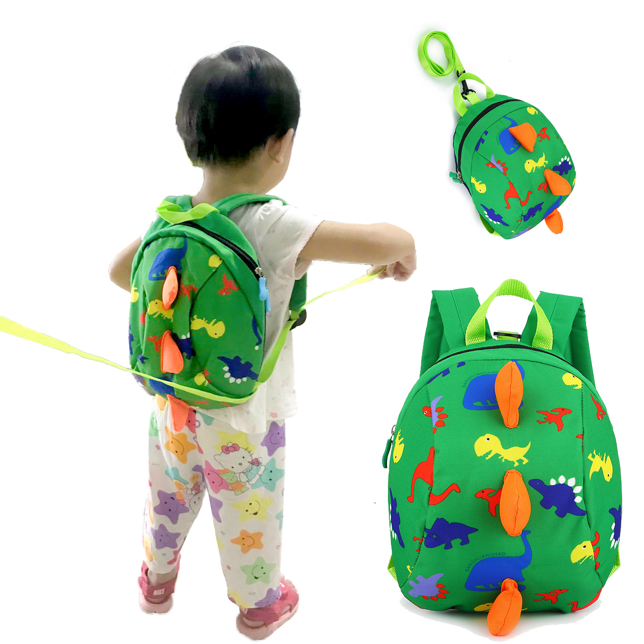 儿童防走失背包恐龙造型宝宝安全带牵引绳防丢失遛小孩书包防丢绳溜娃神器包包
