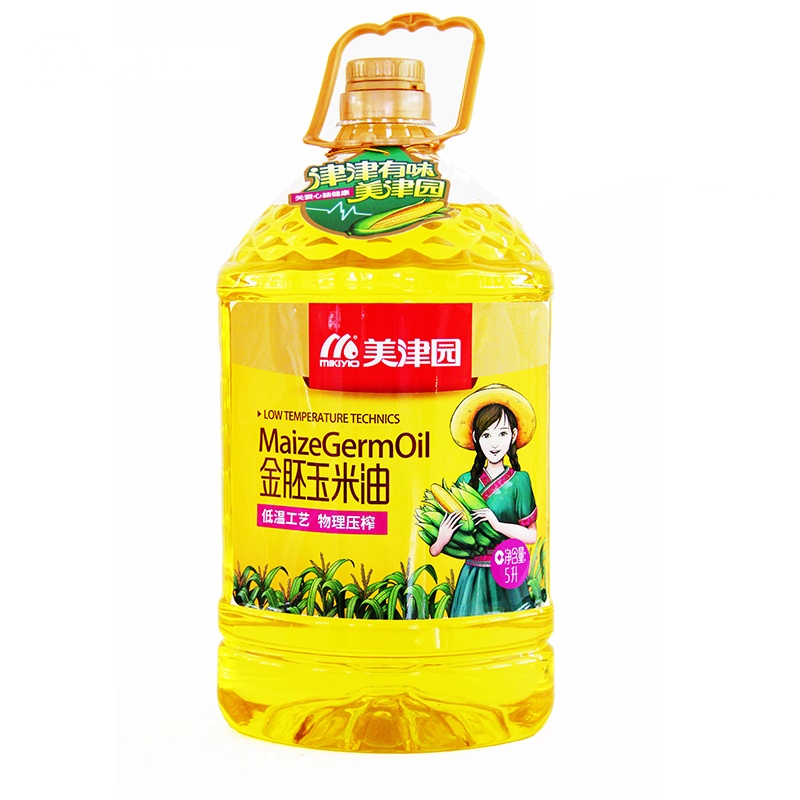 美津园粮油新品 非转基因食用油 一级压榨 金胚玉米油5L