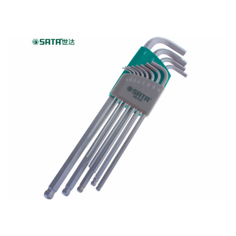 世达 SATA 9102 12 件套英制加长球头内六角扳手