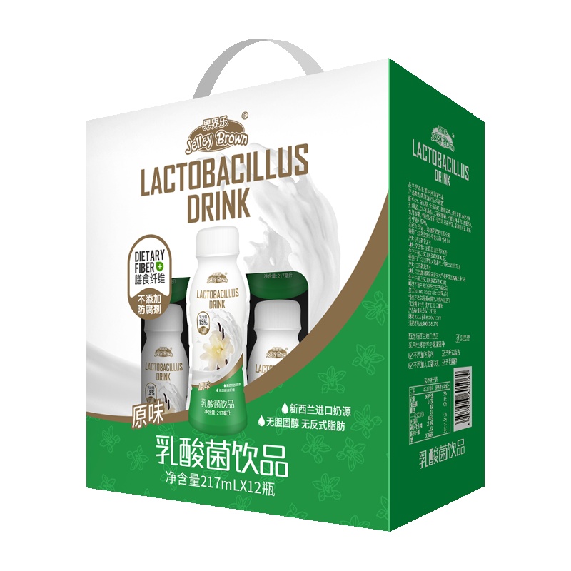 Jelley Brown/界界乐乳酸菌饮料原味217ml 单瓶装 适合12个月以上人群