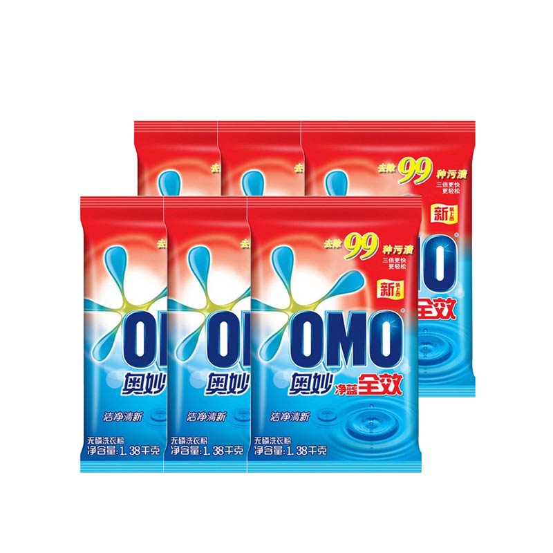 奥妙(OMO) 深层洁净洗衣粉 1.38kg*6