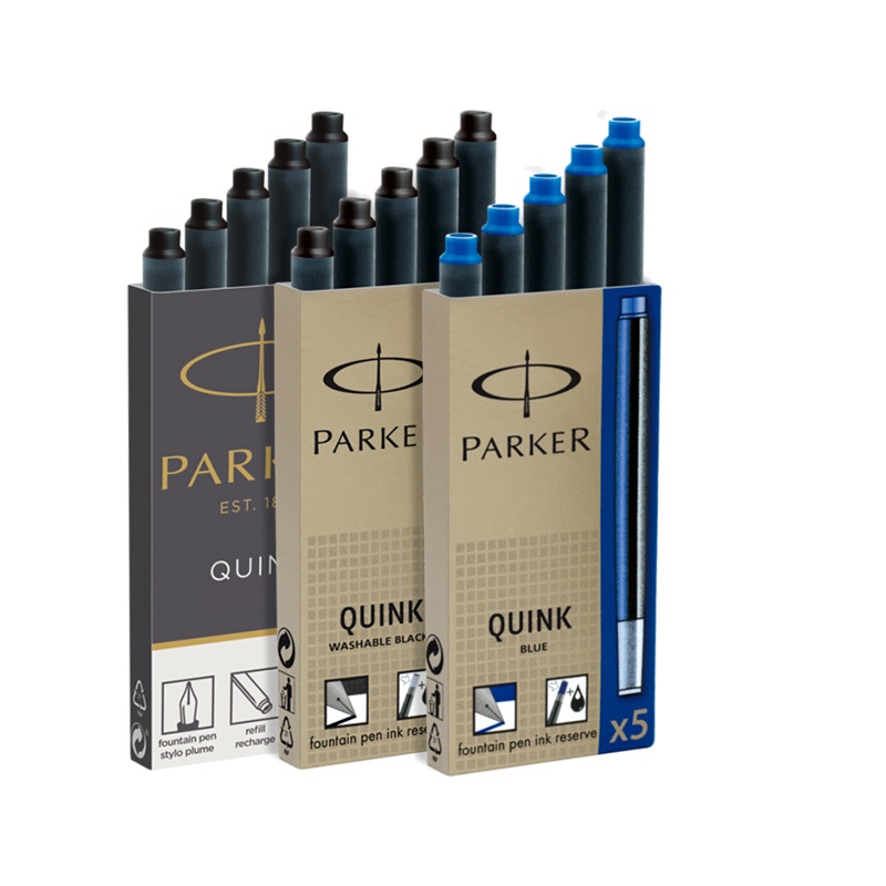 [方便实用]派克(PARKER) 5只装替换塑料通用笔芯 一次性墨水胆墨水囊墨囊 都市 IM系列钢笔墨水笔通用 多色可选