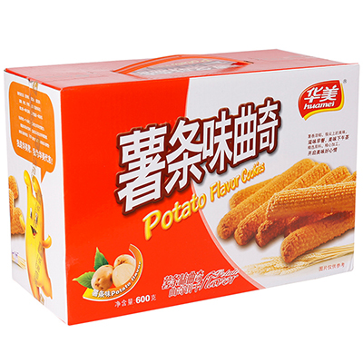 华美食品 薯条味酥曲奇饼干600g 早餐糕点休闲办公零食小吃