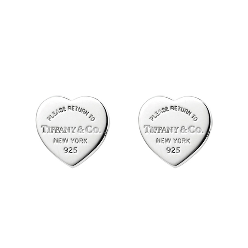 TIFFANY&CO.蒂芙尼 925银 欧美风格 女款银质新款迷你心形耳环耳钉 送恋人