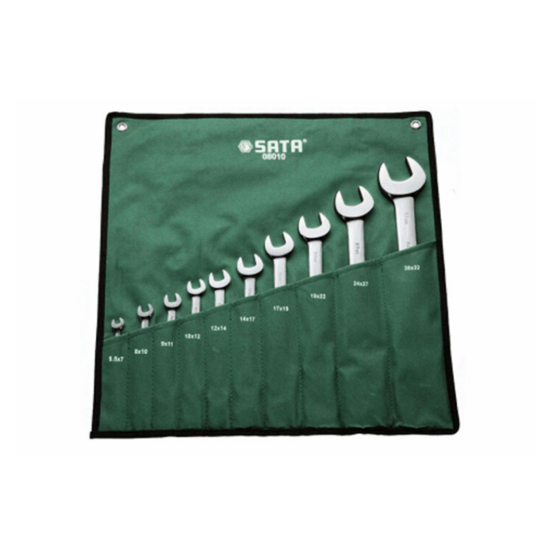 世达 SATA 8010 10 件套全抛光双开口扳手