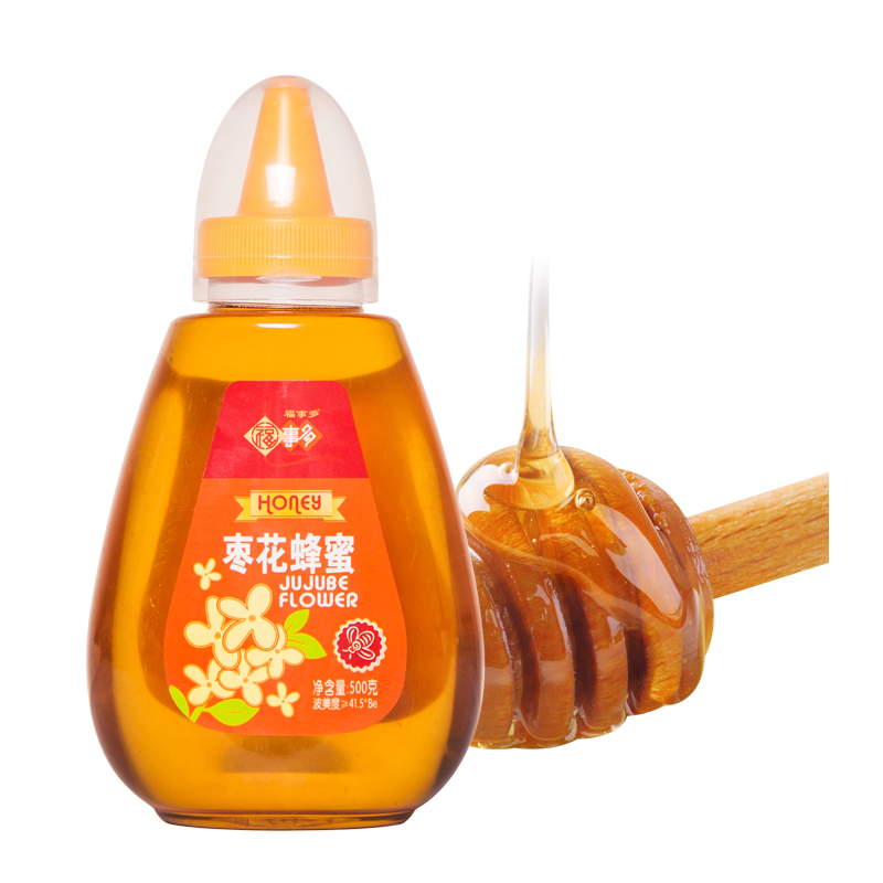 福事多枣花蜂蜜500g 瓶装液态蜜自然产农家土蜜 滋补蜂蜜
