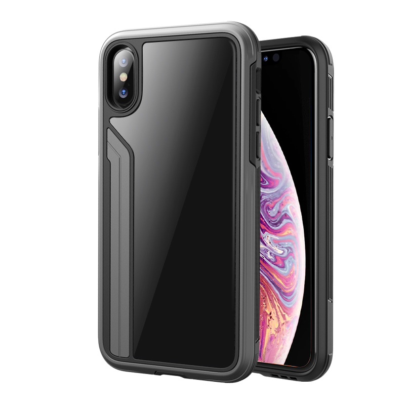 泰维斯(TGVI'S) iPhone X/XS手机壳 3米防摔金属全包硬壳商务保护套 5.8英寸 钻石黑