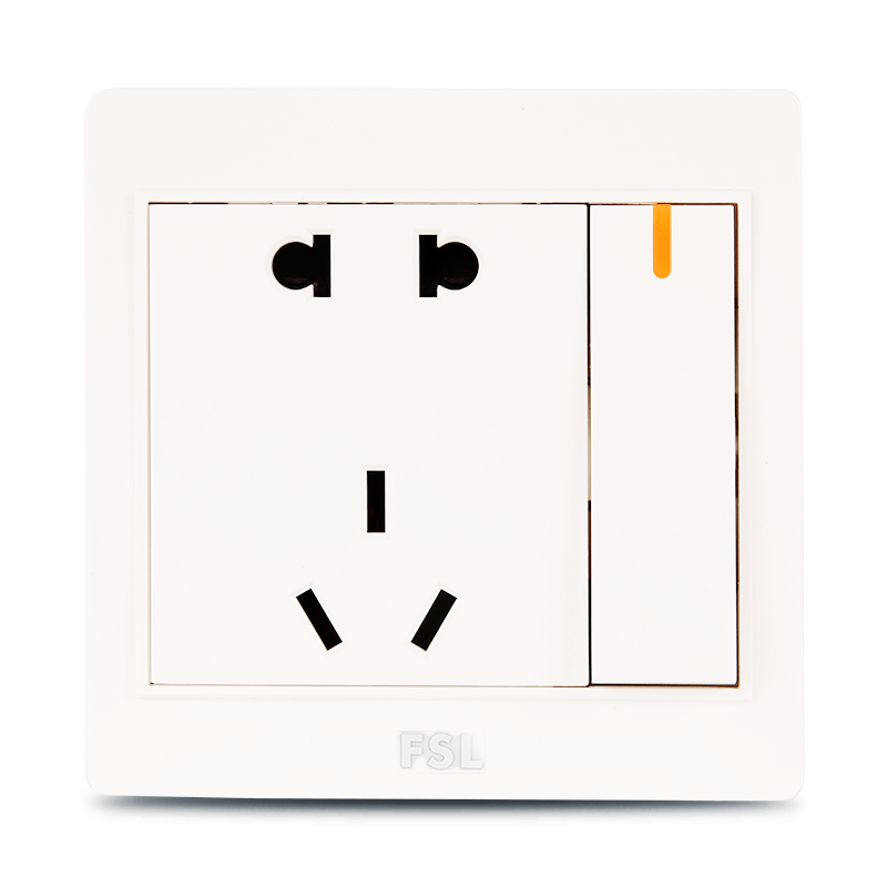 FSL 一开双控 五孔插座(白色) F22-1023K1-2 (单位:个)