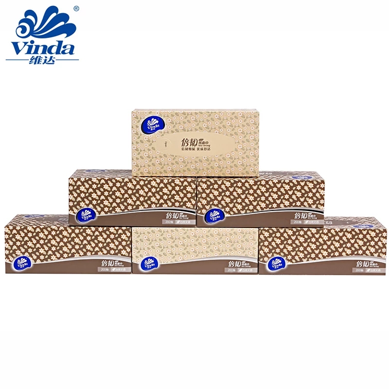维达 V2187 木浆抽纸本色纸巾家用200抽 3盒/提 16提/箱