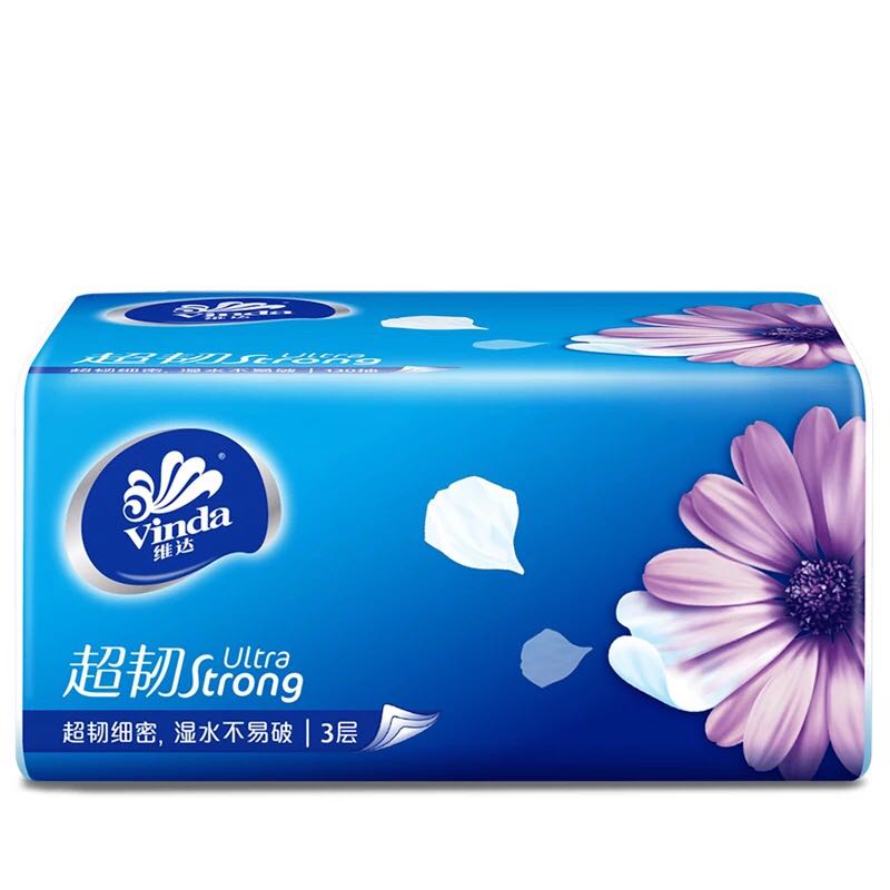 维达 V2182 抽纸超韧大规格三层餐巾纸面巾纸 60包/箱