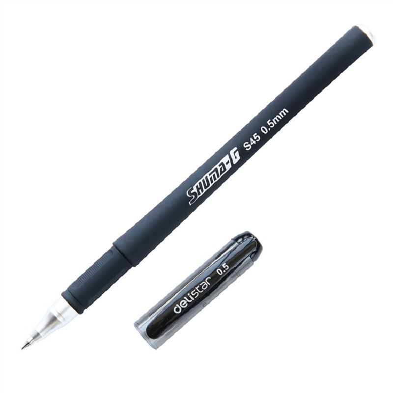 [精选]得力(deli)S45黑色中性笔办公文具书写笔0.5mm (144支价格) 黑色