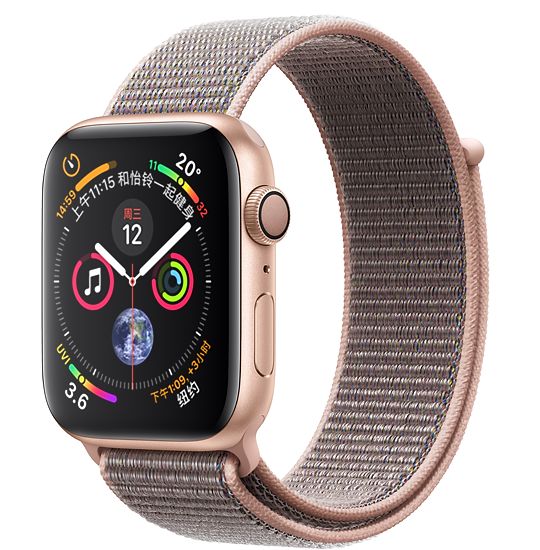 Apple Watch Series4 智能手表 GPS 40毫米 金色铝金属表壳搭配粉砂色回环式运动表带