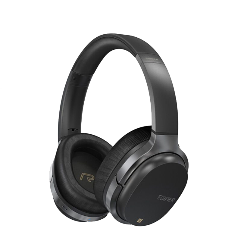 漫步者Edifier W860NB蓝牙无线耳机头戴式3.5mm插孔主动降噪耳机睡眠飞机 黑色