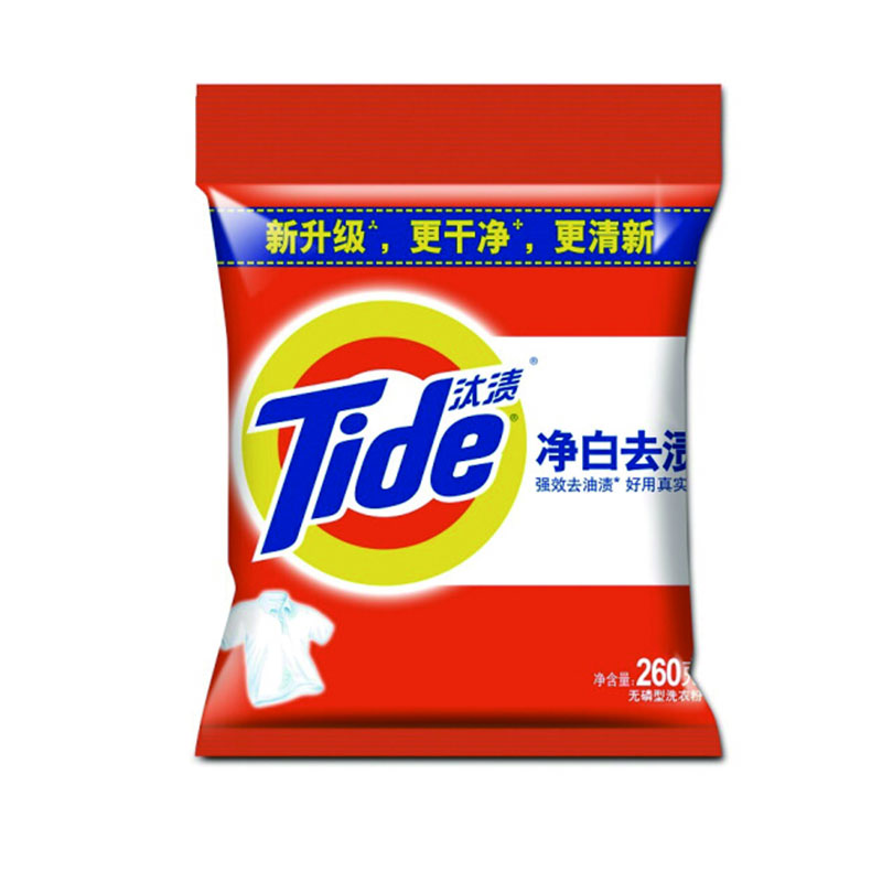 LTSM 汰渍（TIDE） 净白去渍洗衣粉袋装经典办公装持久净白去渍去油污洁净无磷型260克 一袋装 单位：袋