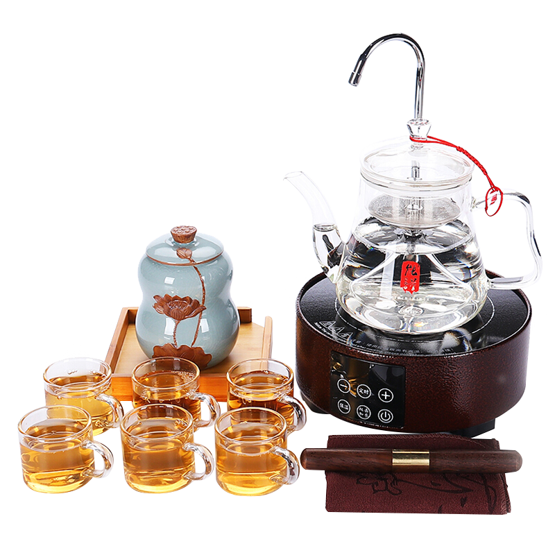 尚帝(shangdi)整套茶具智能电陶炉普洱蒸茶煮茶器玻璃茶壶蒸汽煮茶泡茶器茶杯 Q9养生壶把杯茶具套装