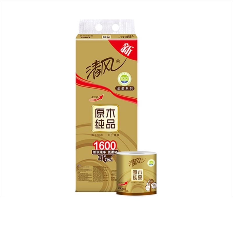 清风 原木纯品160g卷纸 10卷/包