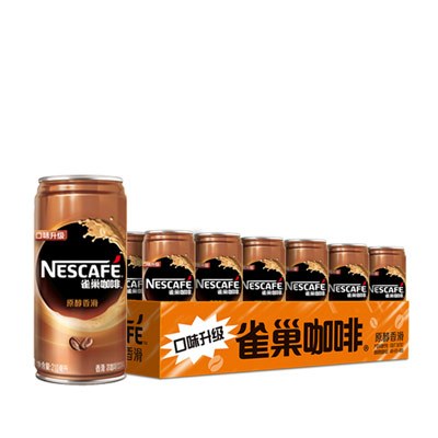 雀巢咖啡(Nescafe) 香滑口味 即饮雀巢咖啡饮料 210ml*24罐 整箱