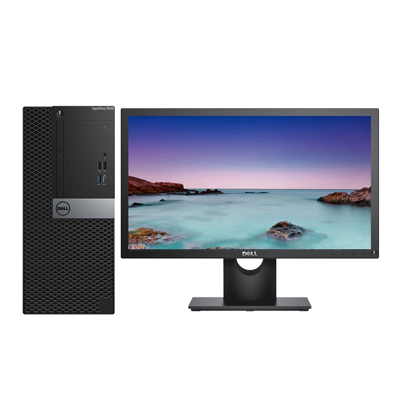 戴尔(Dell)Optiplex7050MT台式电脑24英寸(Inteli7-7700 8GB 128Gssd+1T 4G R7450独显)