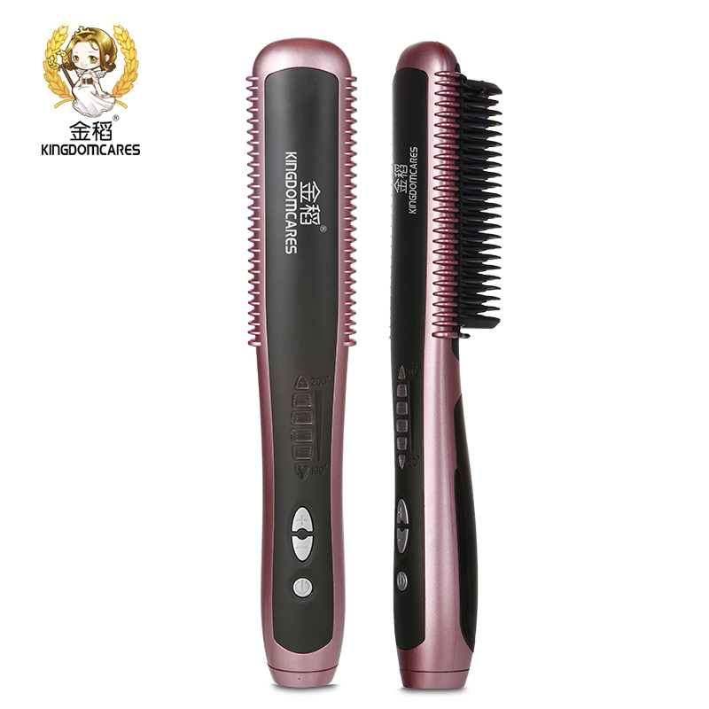 金稻(KINGDOM)直发梳 直卷两用美发器 陶瓷加热不伤发 干发适用负离子护发自动断电 直发器