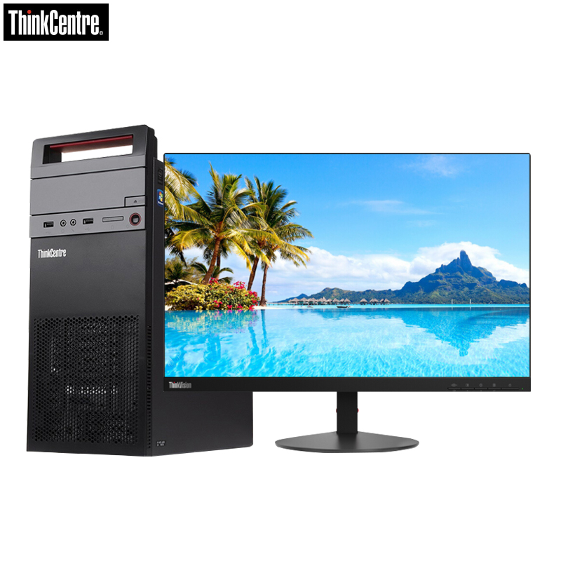 联想ThinkCentre E74 台式电脑 21.5英寸屏(G4400 4GB 500GB 集显 无光驱 W10)