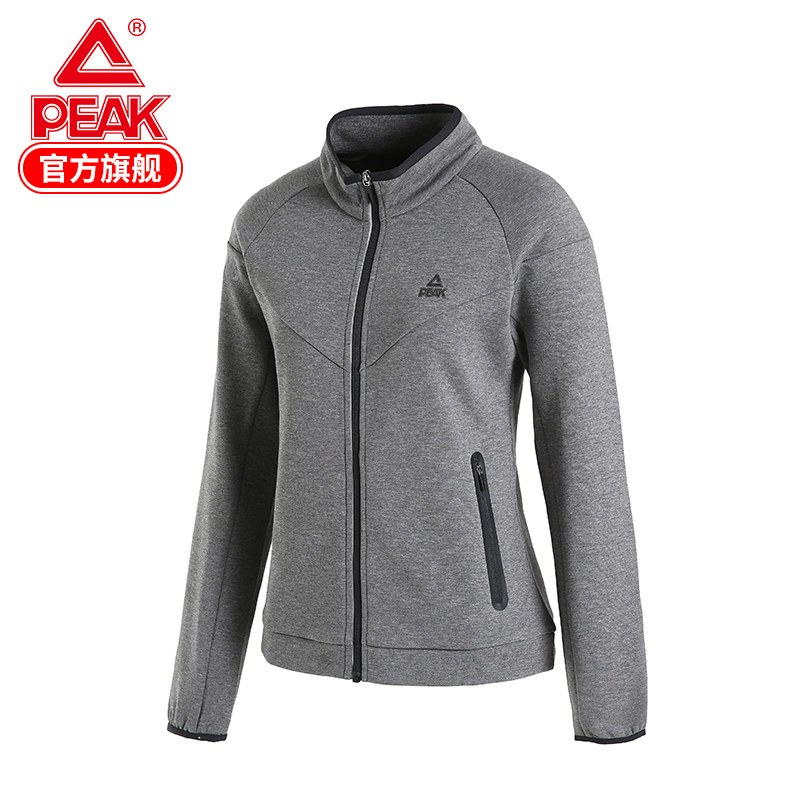 匹克(PEAK)女子卫衣2018秋冬新款拉链开衫针织训练休闲运动服