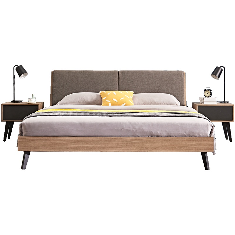 A家家具床 北欧床布艺软靠床高箱床简约现代双人床卧室家具组合婚床木质其他 FBY1002