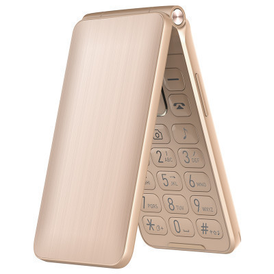 乐丰(lephone)D2 金色 经典翻盖老人手机 大屏大字大声老人机 移动/联通2G老年手机 学生备用老年功能机