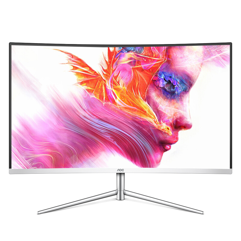 AOC C24V1H/WS 24英寸曲面显示器1500R曲率吃鸡 VA广视角HDMI高清游戏电脑可壁挂外接笔记本显示屏22