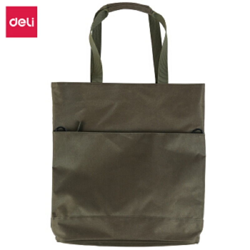 【精选】得力 5571 双层大容量手提拉链袋 高质感会议包文件资料包A4 340x390mm （单位：个）绿色（2个价格