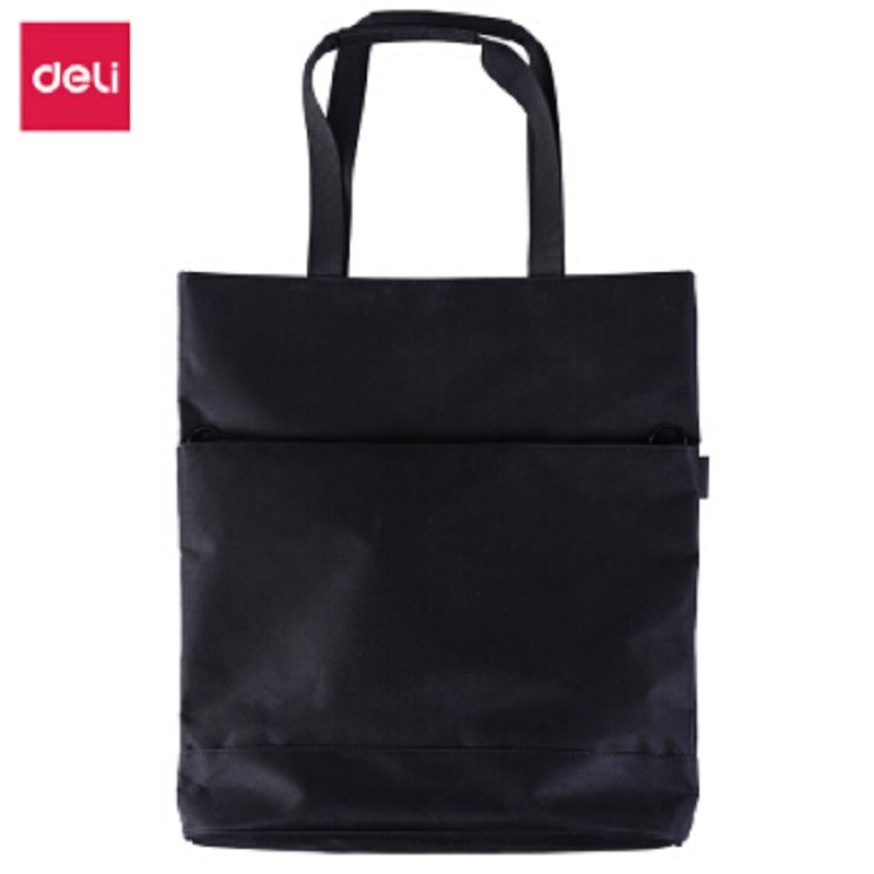 【精选】得力 5571 双层大容量手提拉链袋 高质感会议包文件资料包A4 340x390mm （单位：个）黑色（2个价格