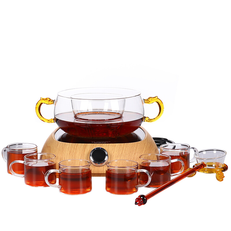 尚帝 玻璃煮茶器黑茶煮茶壶电热电陶炉煮茶炉煮茶碗分茶器茶杯套装