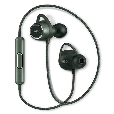 AKG/爱科技 N200 WIRELESS入耳式无线蓝牙耳机挂脖运动HIFI重低音绿