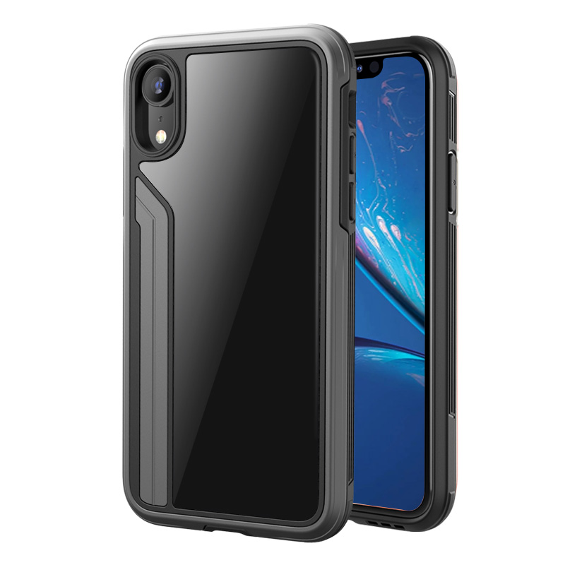 泰维斯(TGVI'S) iPhone XR手机壳 3米防摔金属全包硬壳商务苹果XR保护套 锋奢系列 6.1英寸 曜石黑