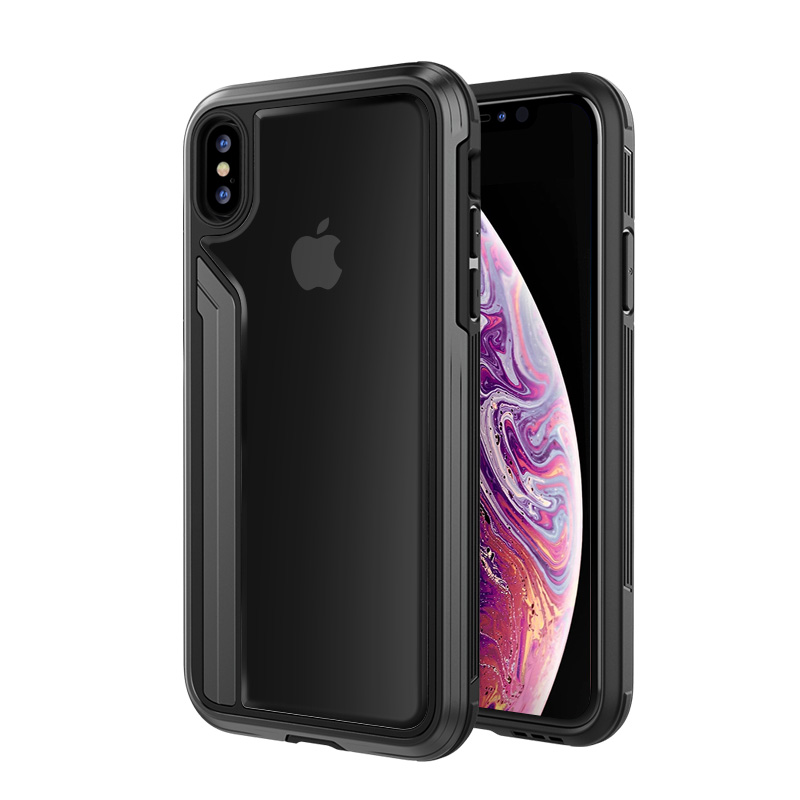 泰维斯(TGVI'S) iPhone X/XS手机壳 3米防摔金属全包硬壳透明壳苹果X/XS保护套 锋锐系列 5.8英寸