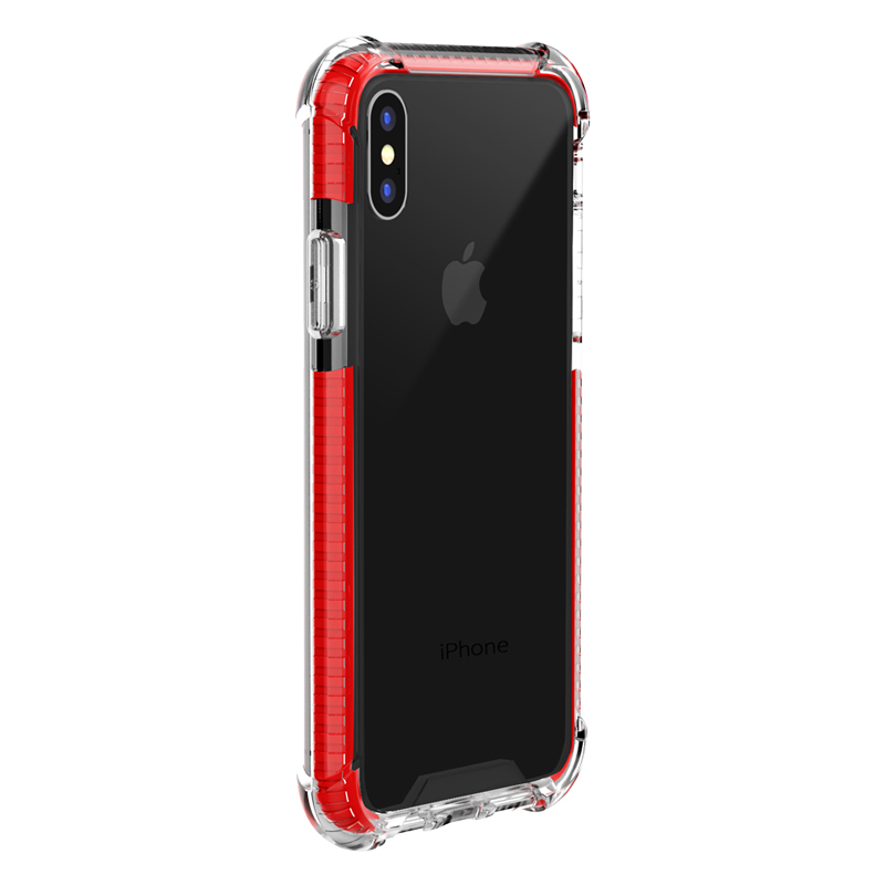 泰维斯(TGVI'S) iPhoneX/XS新机5.8英寸手机壳透明气囊防摔保护套 晶格系列 红色