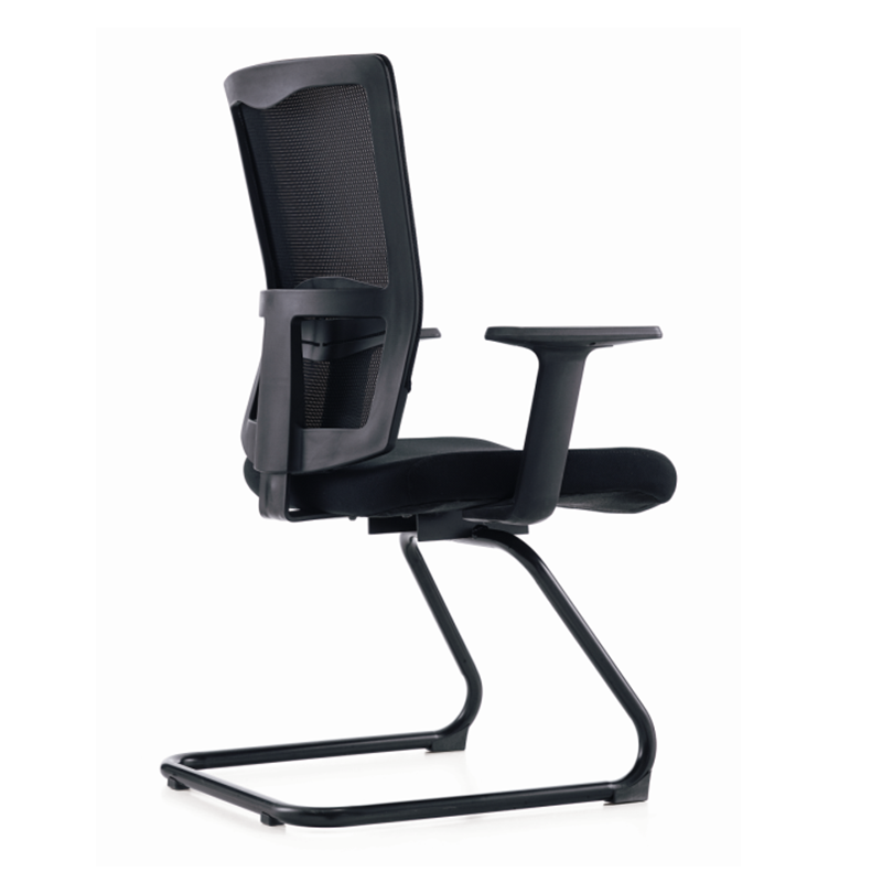 麦格尚 电脑椅CH-133C 家用靠背椅 护腰弓形椅 人体工学职员办公椅 黑色 弓形脚 T形扶手