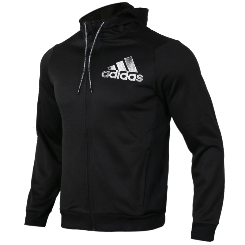 阿迪达斯(adidas)秋季男子针织连帽运动夹克开衫休闲外套DL8702