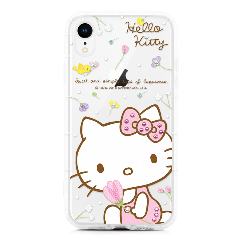 Hello kitty for iPhone XR 施華洛貼鑽軟殼-森林系女孩