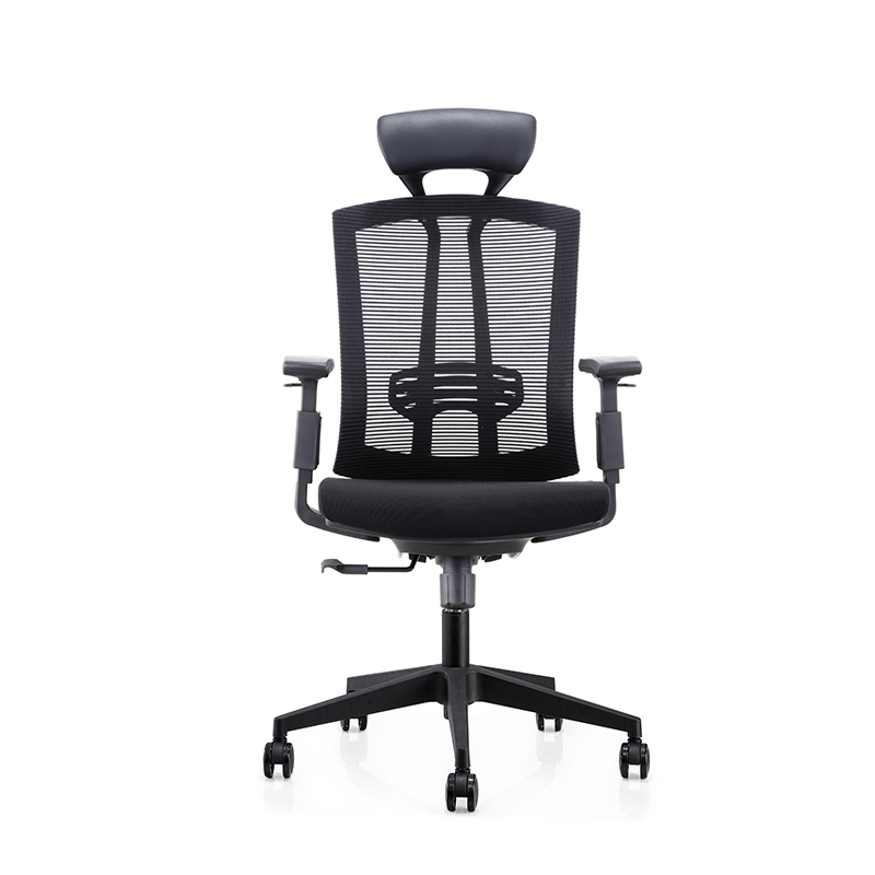 麦格尚 电脑椅CH-163A-LP 家用靠背椅 升降转椅护腰椅人体工学办公椅 黑色 带头枕 五星脚 升降扶手