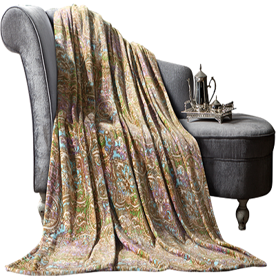 堂皇Tevel双人加厚四季通用花色丝绒毯精美印花毛毯办公室家用1.8米