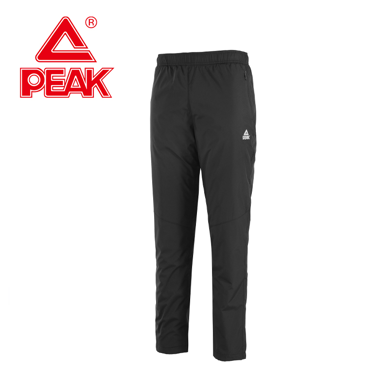 匹克(PEAK)男运动长裤2018秋冬季新款梭织加绒防风保暖训练休闲跑步裤男