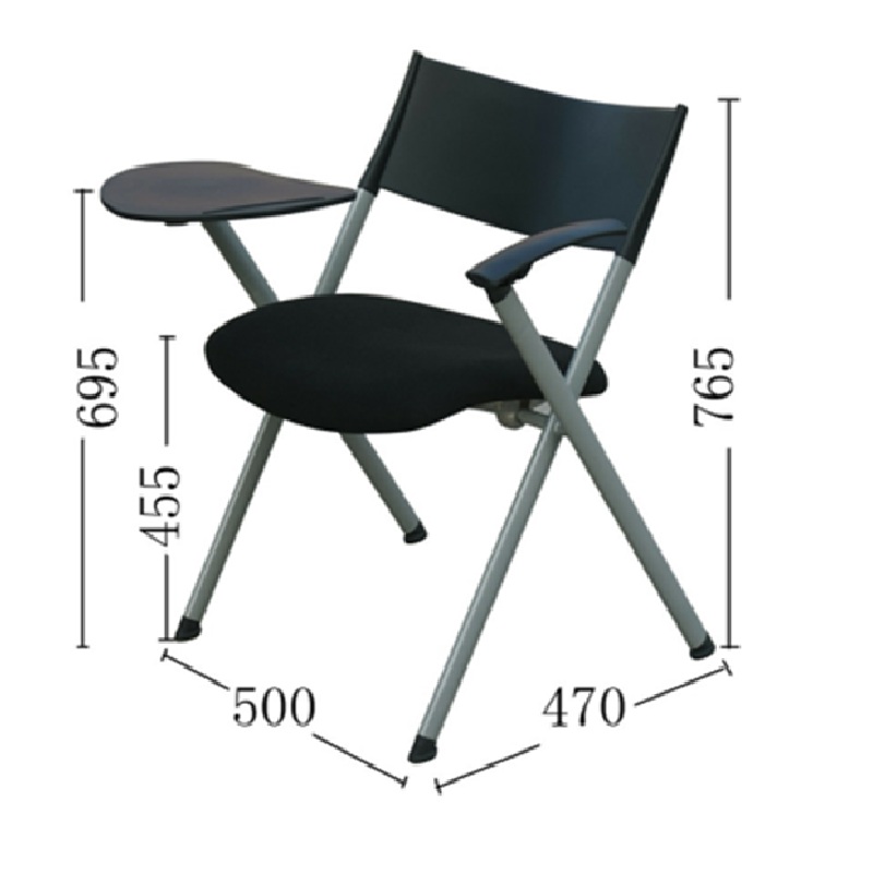 麦格尚 培训椅Y2-D 办公椅折叠椅会议椅教学椅 带手写板 有扶手 黑色