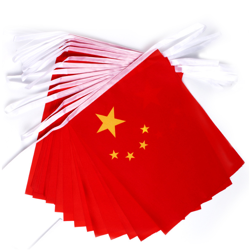 得力 小国旗串旗吊旗五星红旗旗子挂旗彩旗(套装) 国庆装饰